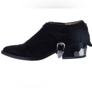 Toga Pulla Black Suede Fringe Trim Accent Moto Boots. EU Size39/ US 8.5-9.